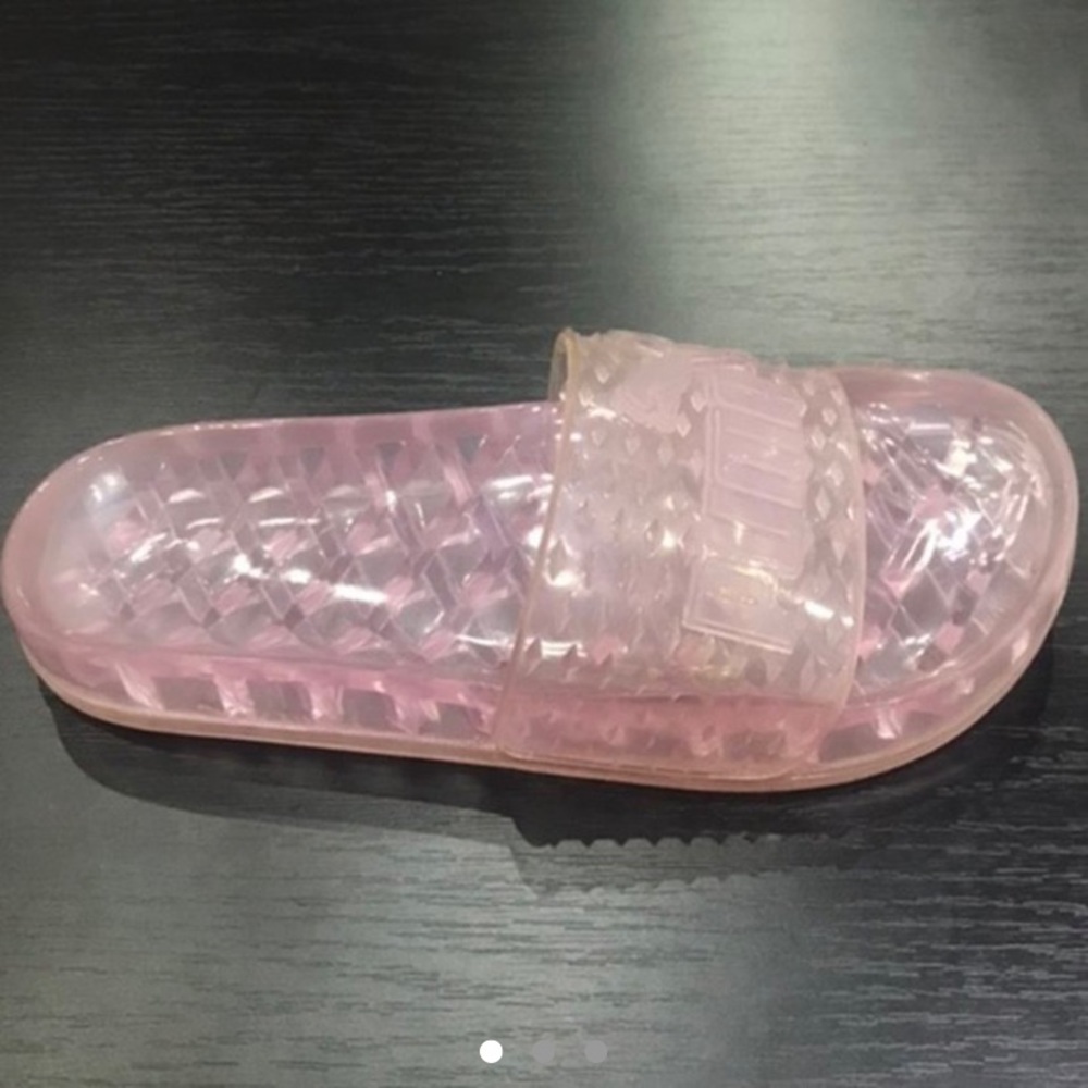 Fenty Puma pink jelly slides